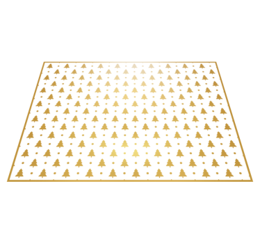 Alfombra vinilo navidad Pinos de navidad dorados - TenVinilo
