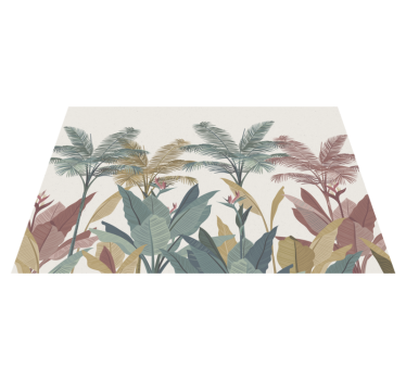 Alfombra vinilo naturaleza Plantas tropicales de terracota - TenVinilo