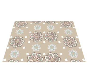 Alfombra vinilo flores patrón elegante de mosaico floral - TenVinilo