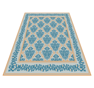 Alfombra vinílica recibidor elegante barroco floral - TenVinilo