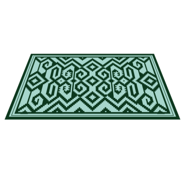 Alfombra vinílica nórdica patrones geométricos verdes - TenVinilo