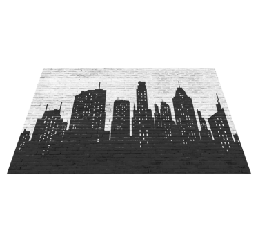 Alfombra vinílica textura piedra Horizonte de pared de ladrillo - TenVinilo