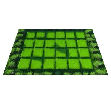 Alfombra vinílica naturaleza Suelo de césped en cubos - TenVinilo