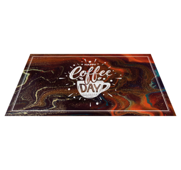 Alfombra de vinilo con frase café mármol - TenVinilo