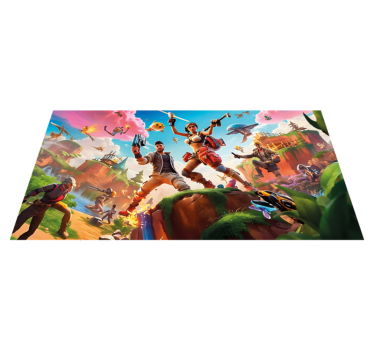 Alfombra vinilo dormitorio personajes de videojuegos en acción - TenVinilo
