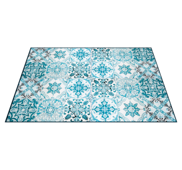 Alfombra vinilo salón azulejos mediterráneos - TenVinilo