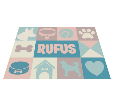 Alfombra de vinilo animal perros personalizados - TenVinilo
