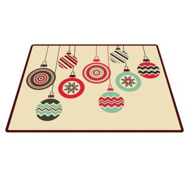 Alfombra vinilo navidad bolas colgantes - TenVinilo