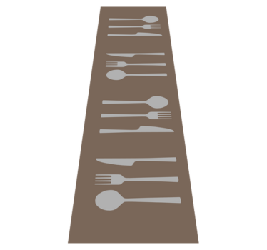 Alfombra de vinilo cocina tenedor cuchillo y cuchara - TenVinilo