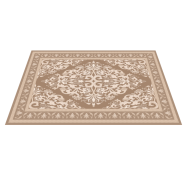 Alfombra vinílica beige diseño oriental - TenVinilo