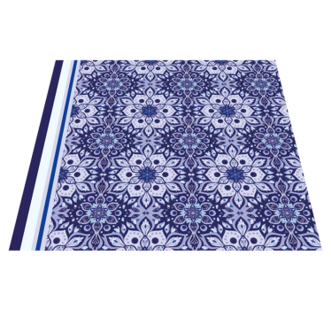 Aflombra vinilica azul diseño floral antiguo - TenVinilo