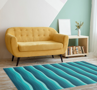 Alfombra vinílica salón olas azules serenas - TenVinilo