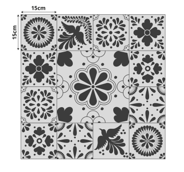 Alfombra vinilo cocina azulejos negros y crema - TenVinilo