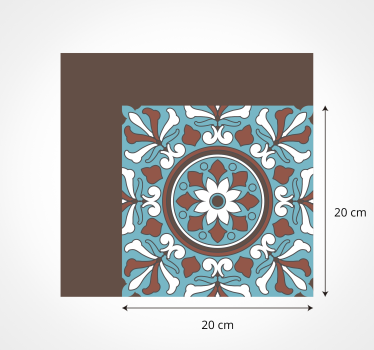 Alfombra vinilo cocina azulejos turquesa árabe - TenVinilo