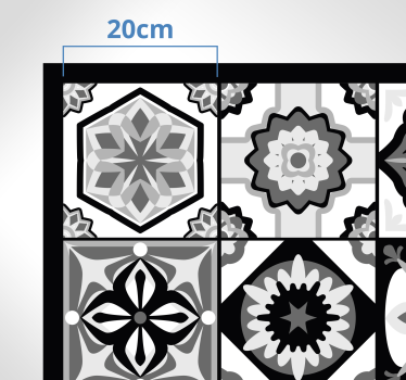 Alfombra vinilo cocina azulejos negros blancos y gris - TenVinilo