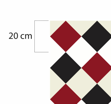 Alfombras vinílicas de azulejos Rombo rojo y negro - TenVinilo
