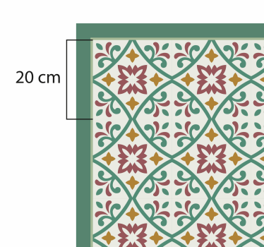 Alfombra vinílica cocina elegante mosaico floral - TenVinilo