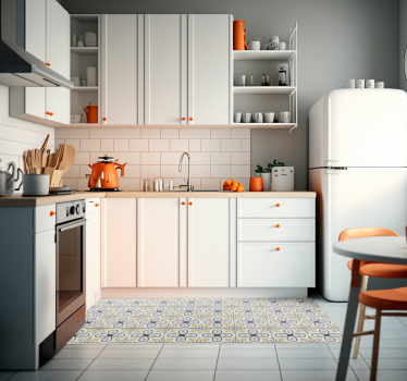 Alfombra vinilo cocina azulejos retro - TenVinilo