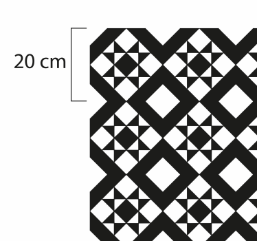 Alfombras vinílicas de azulejos Azulejo geométrico blanco y negro - TenVinilo