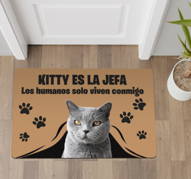 Alfombra vinílica recibidor foto personalizada mascota es - TenVinilo