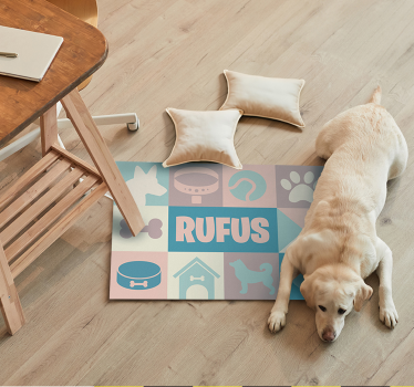 Alfombra de vinilo animal perros personalizados - TenVinilo