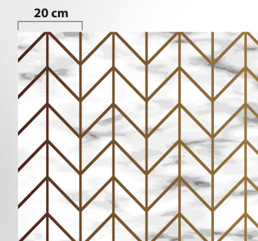Alfombra vinílica cocina Oro geométrico y mármol - TenVinilo