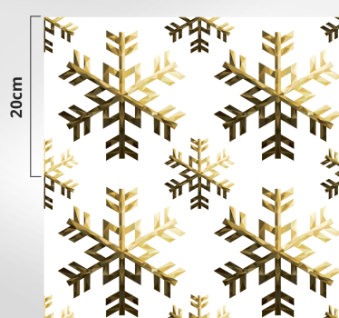 Alfombra vinilo navidad patrón de copos de nieve dorados - TenVinilo
