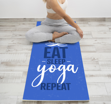 Alfombra de vinilo mandala "comer dormir yoga repetir" - TenVinilo