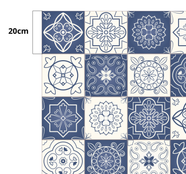 Alfombra vinilo azul con azulejos - TenVinilo
