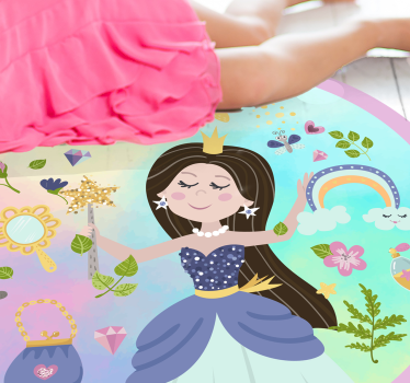 Alfombra vinílica infantil princesa de cuento de hadas - TenVinilo