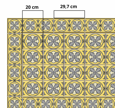 Alfombras vinílicas de azulejos con tonos gris y amarillo - TenVinilo