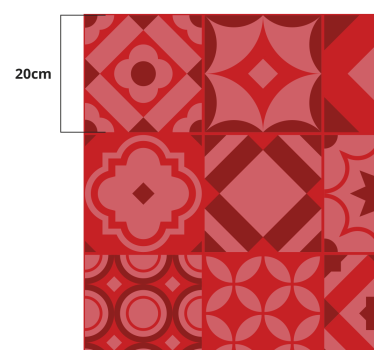 Alfombra de vinilo cocina azulejos rojos - TenVinilo