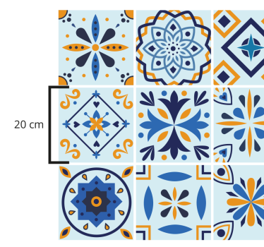 Alfombra vinílica cocina motivo de azulejo tradicional - TenVinilo