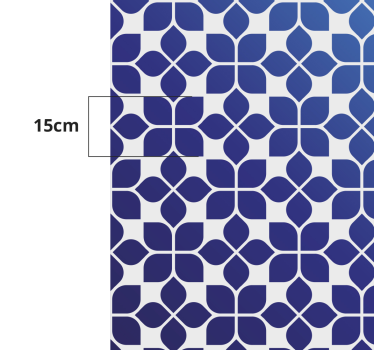 Alfombra vinilo azul mosaico flores - TenVinilo