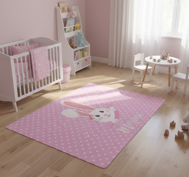 Aflombra vinílica animales con conejito lindo para niña - TenVinilo