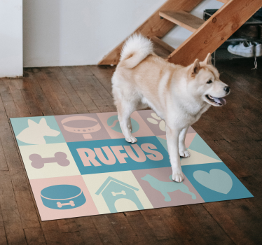 Alfombra de vinilo animal perros personalizados - TenVinilo