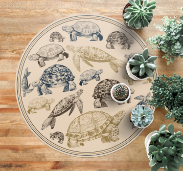 Aflombra vinílica animales tortugas beige - TenVinilo