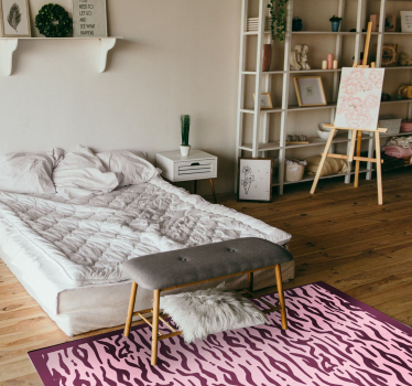 Alfombra de vinilo animal print Estampado de tigre rosa - TenVinilo