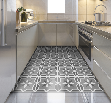 Alfombra vinilo cocina azulejos gris claro - TenVinilo