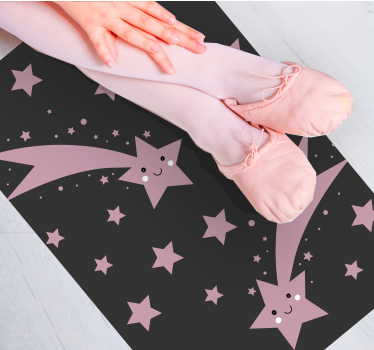 Alfombra de vinilo bebé Estrellas fugaces rosas - TenVinilo