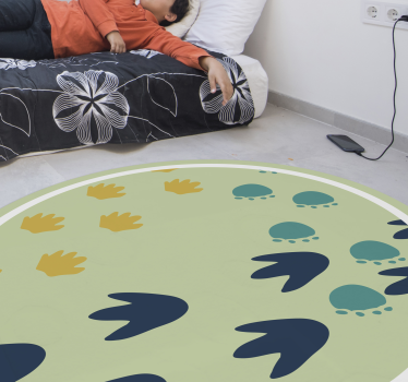 Alfombra de vinilo bebé Huellas de dinosaurios - TenVinilo