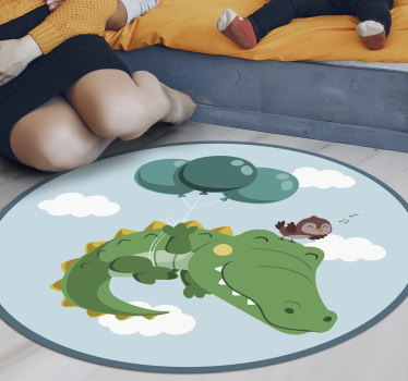 Alfombra de vinilo bebé Pájaro y cocodrilo - TenVinilo