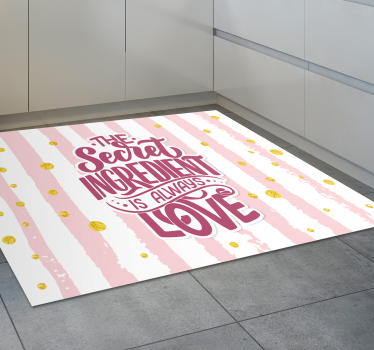 Alfombra de vinilo con frase Cocina y rayas de fondo - TenVinilo