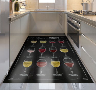Alfombra de vinilo con frase Tipo de vinos negros - TenVinilo