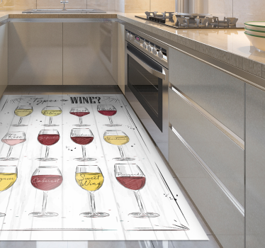 Alfombra de vinilo Tipo de vinos tintos - TenVinilo