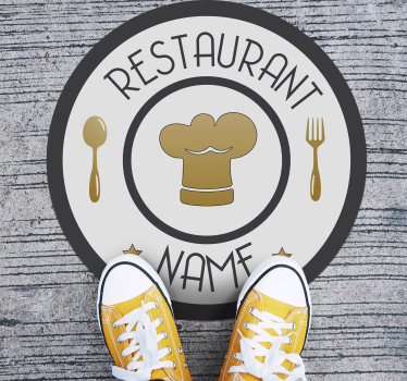 Alfombra de vinilo con nombre Nombre personalizado del restaurant - TenVinilo