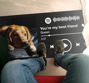 Alfombra de vinilo con nombre Spotify música con texto e imagen - TenVinilo