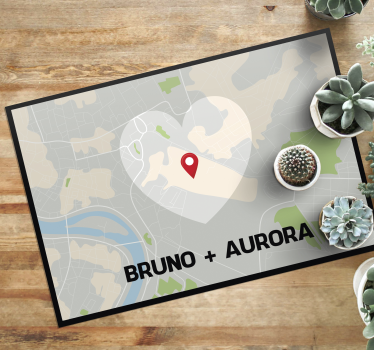 Alfombra de vinilo con nombres en Google maps - TenVinilo