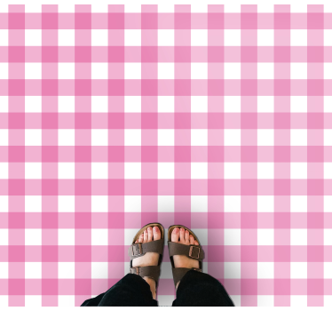 Alfombra de vinilo cuadrada Estampado rosa y blanco - TenVinilo