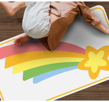 Alfombra vinílica infantil estrellas Arcoiris de colores - TenVinilo